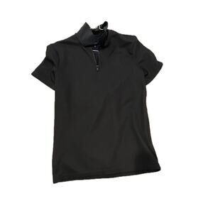 Tahari Black Quarter-Zip Performance Polo Shirt Mens Medium
